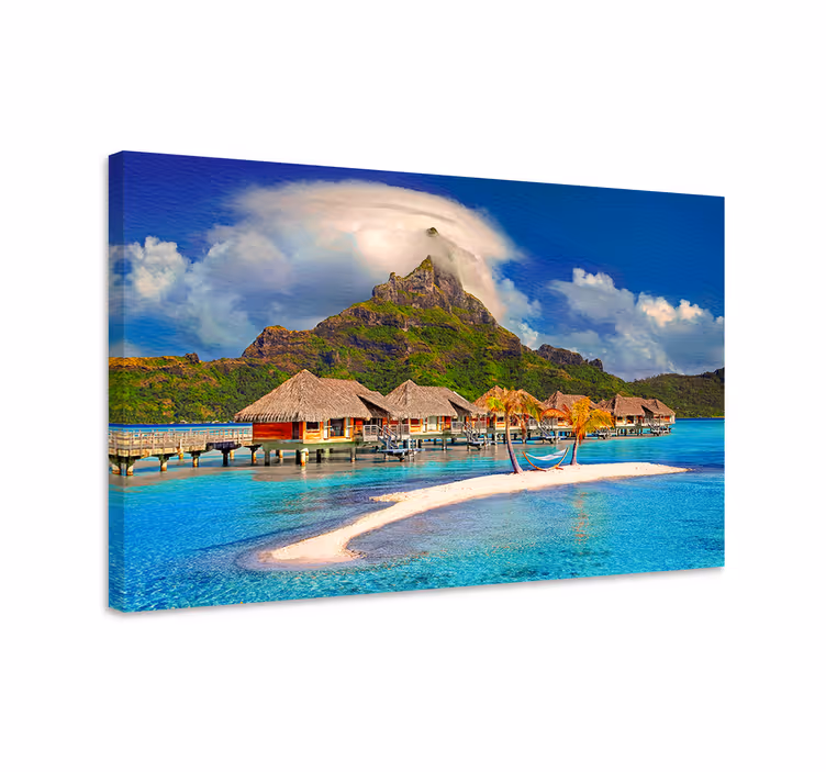 Cuadro paisajes Cabañas en la playa - TenVinilo