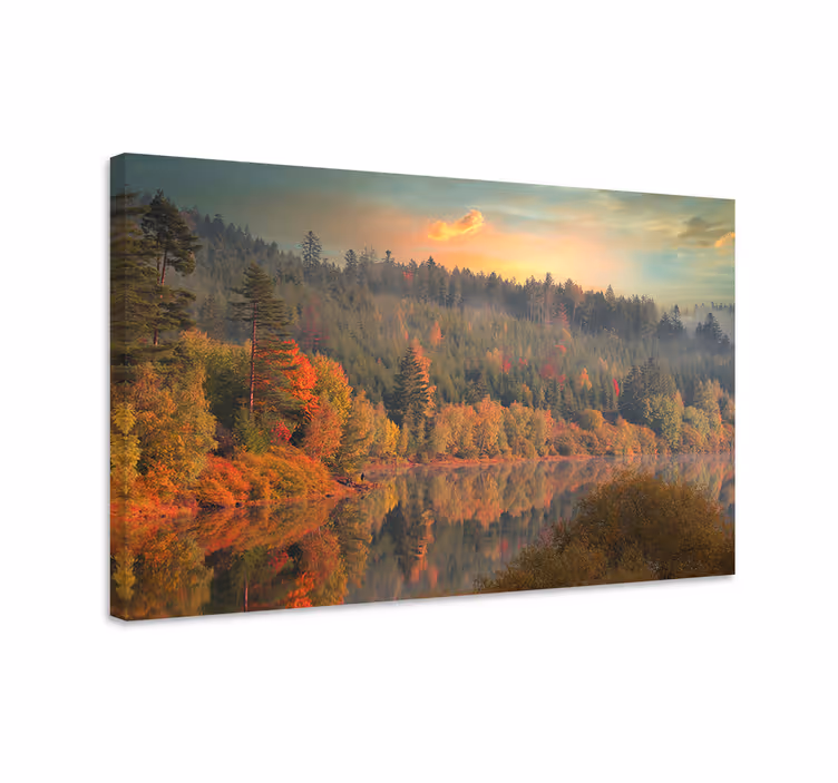 Cuadro paisajes reflejos de otoño - TenVinilo