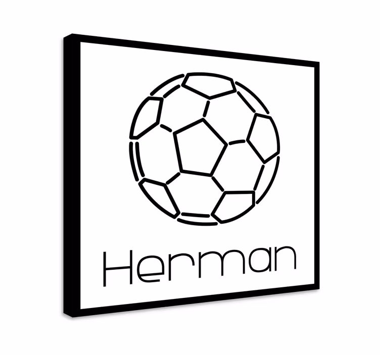 Cuadro juvenil balón de fútbol con nombre - TenVinilo