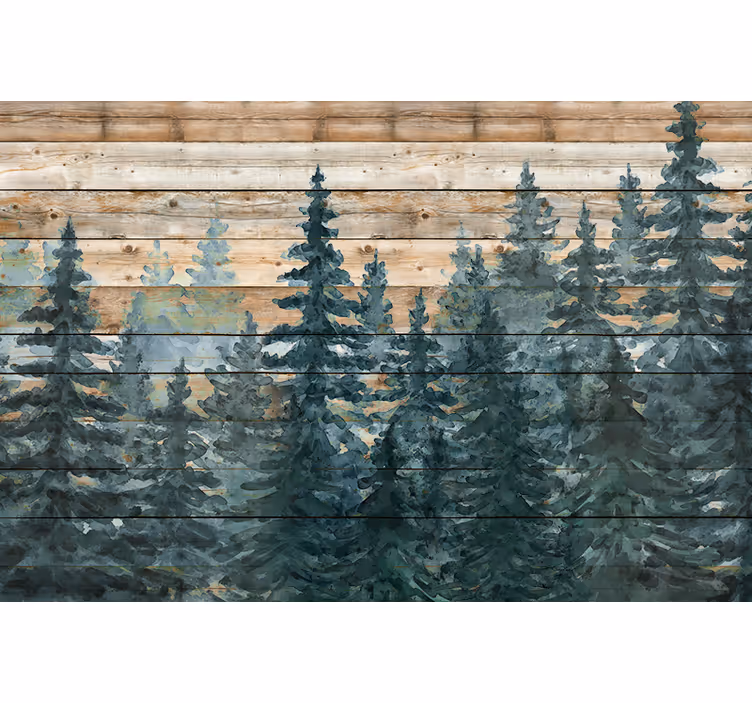 Cuadro para salón majestuoso bosque de pinos - TenVinilo