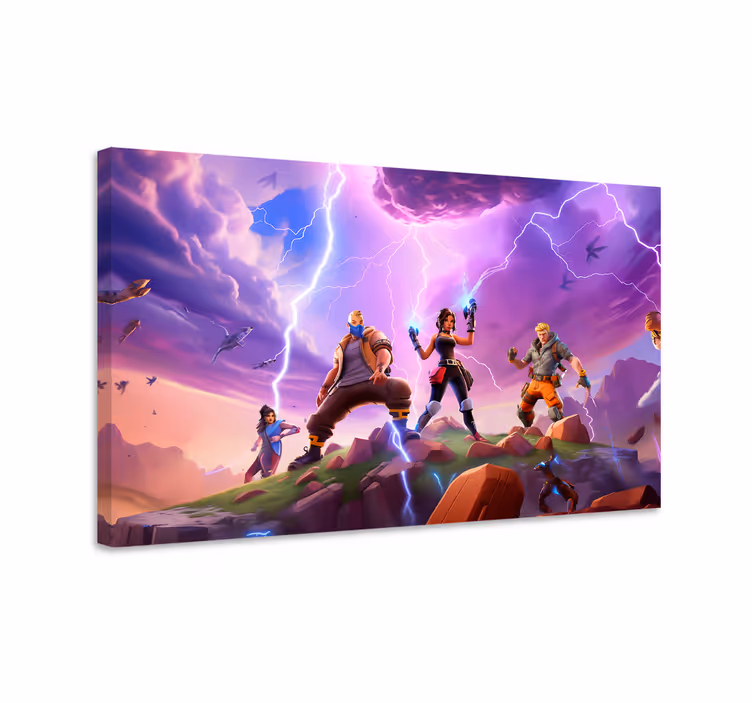 Cuadro decorativo videojuego caracteres en una tormentaCaracteres - TenVinilo