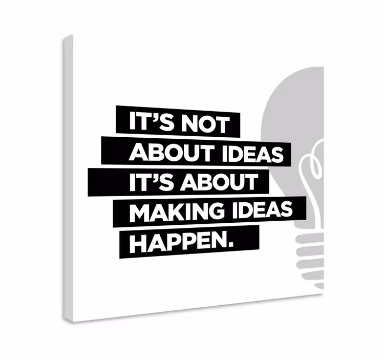 Cuadro frase motivadora las ideas son la base del progreso. Las i - TenVinilo