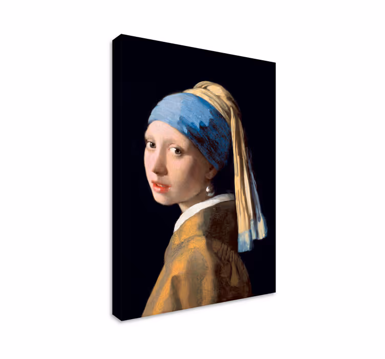 Cuadro artístico pintura de la chica con una oreja de perla - TenVinilo