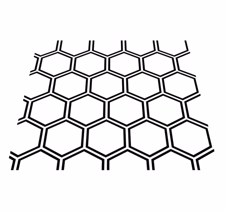 Alfombra vinílica blanca patrón hexagonal - TenVinilo