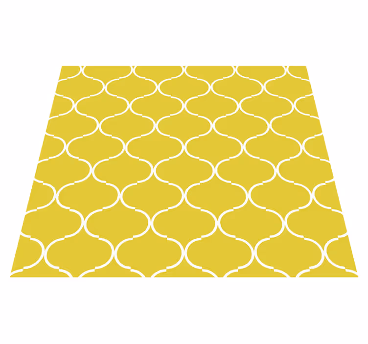 Alfombra vinílica amarilla patrón de línea geométrica - TenVinilo