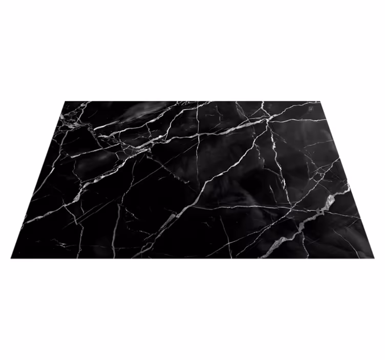Alfombra vinilica negra imitación de mármol - TenVinilo