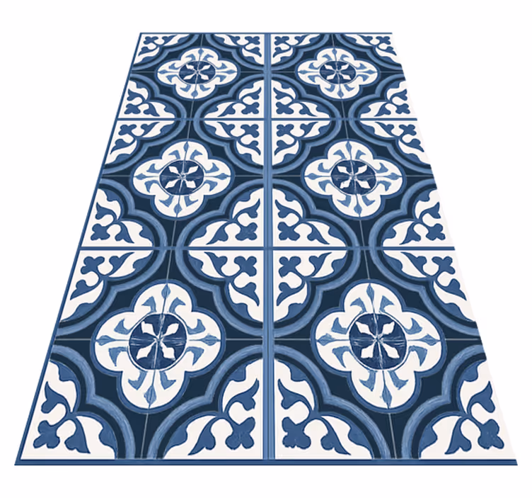 Alfombra vinílica salón majorica azul portuguesa - TenVinilo