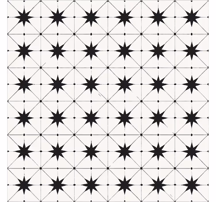 Alfombra vinilo comedor patrón de estrella encáustica - TenVinilo