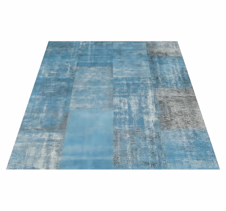 Alfombra vinilo comedor alfombra de patchwork envejecida - TenVinilo