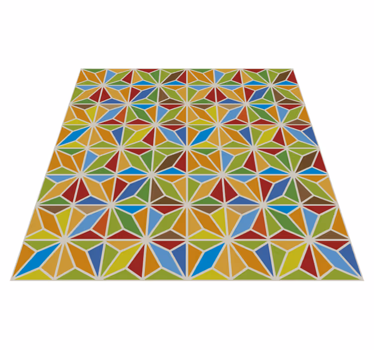 Alfombra vinilo comedor mosaico geométrico caleidoscópico - TenVinilo