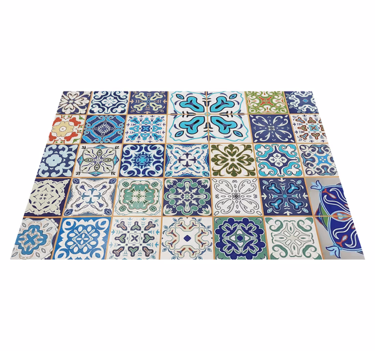Alfombra vinílica salón mosaic mediterráneo - TenVinilo