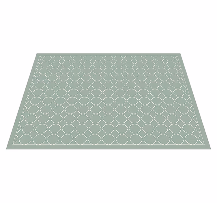 Alfombra vinílica cocina en celadón apagado con rejilla - TenVinilo