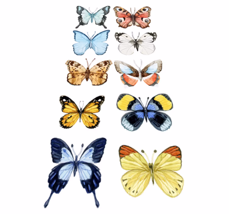 Alfombra vinílica animales diez mariposas de colores - TenVinilo