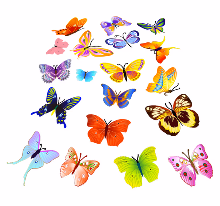 Alfombra vinílica animales mariposas voladoras multicolor - TenVinilo