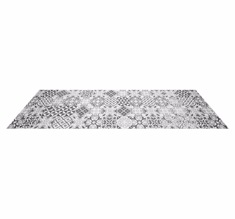 Alfombra vinílica cocina mosaico gris intrincado - TenVinilo
