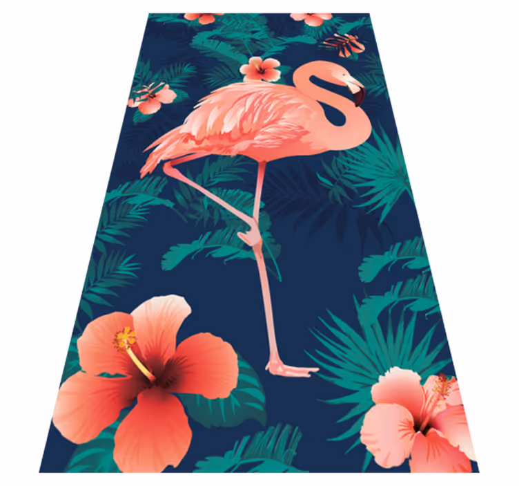 Alfombra vinílica animales flamencos tropicales - TenVinilo