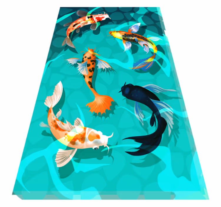Alfombra vinílica animales ducha koi - TenVinilo
