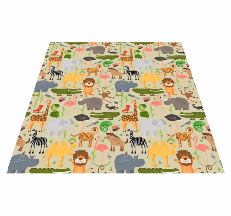 Alfombra vinílica animales diseño jungla - TenVinilo