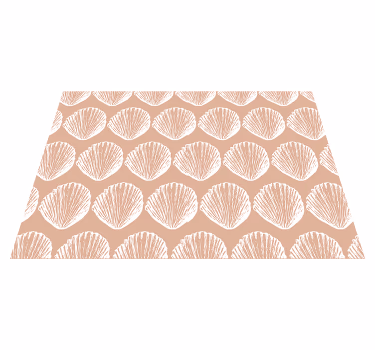 Alfombra vinílica animales con patrón de conchas beige - TenVinilo