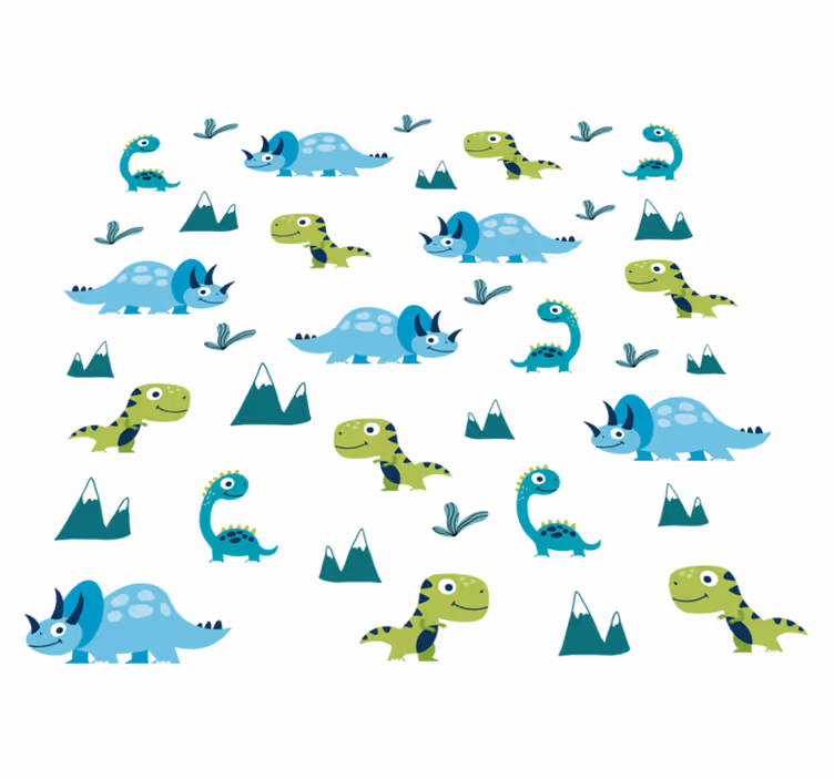 Alfombra vinílica animales conjunto de montaña dinosaurios - TenVinilo