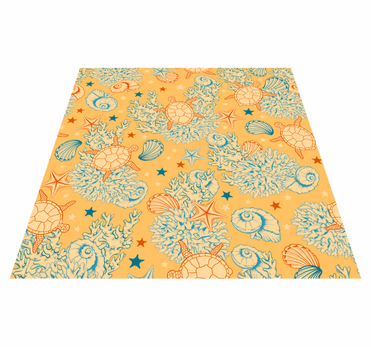 Alfombra vinílica animales vida marina suave colores - TenVinilo