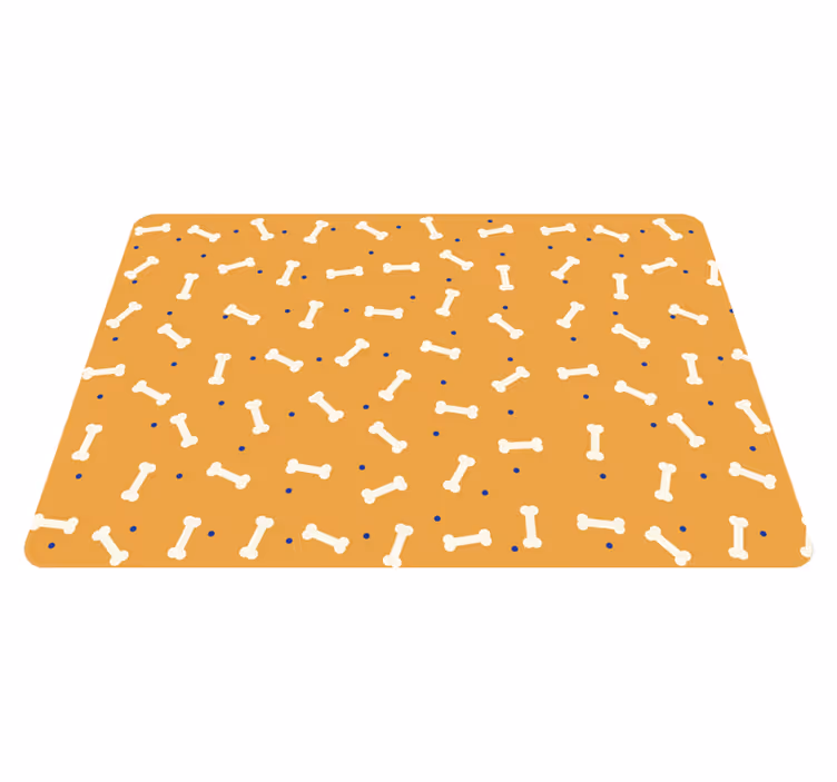 Alfombra vinílica animales huesos naranjas - TenVinilo