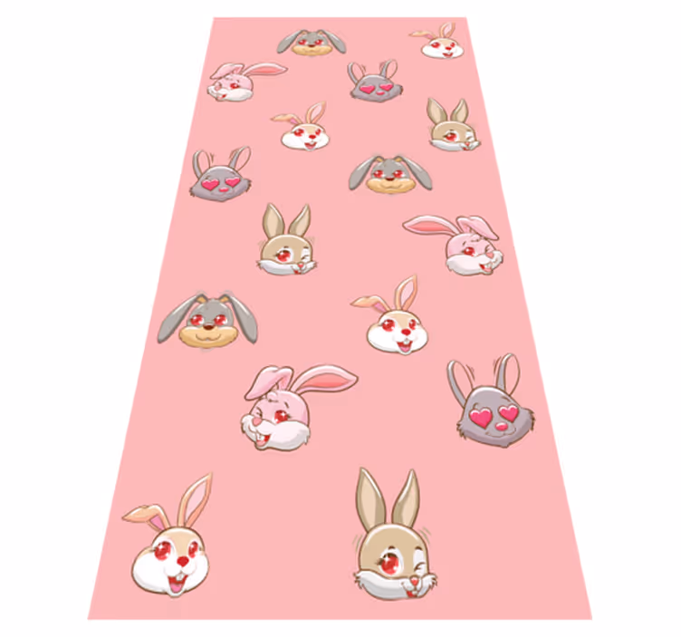 Alfombra vinílica animales conjunto de conejos - TenVinilo
