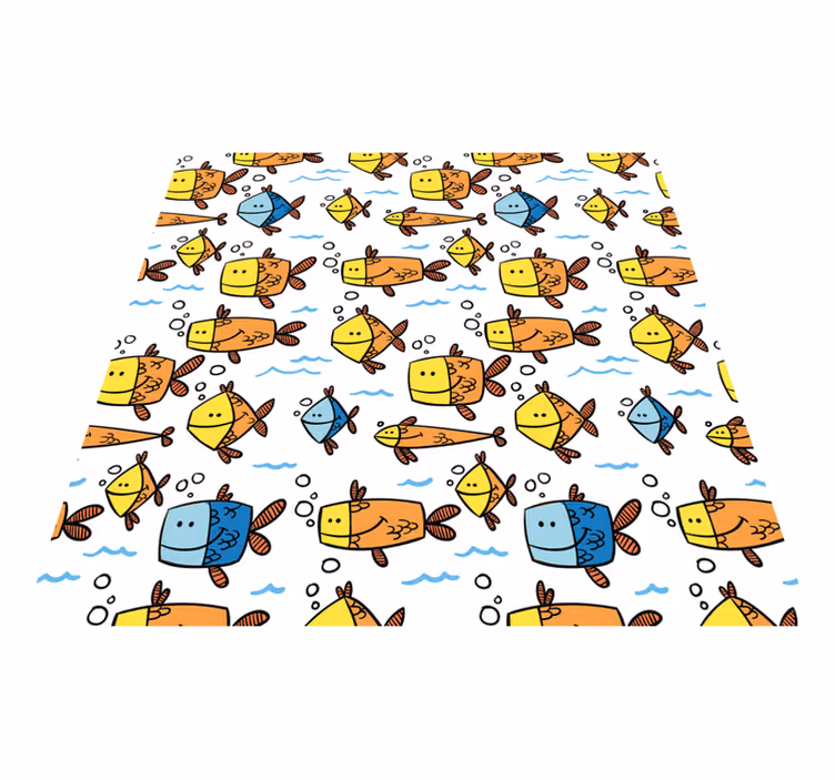 Alfombra vinílica animales peces multicolores infantiles - TenVinilo