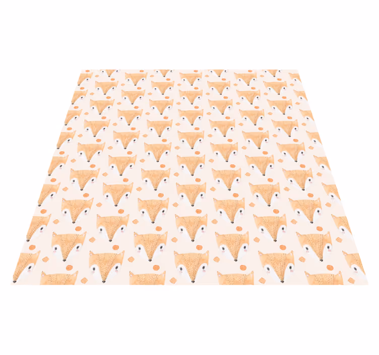 Alfombra vinílica animales patrón de zorrito bebé - TenVinilo