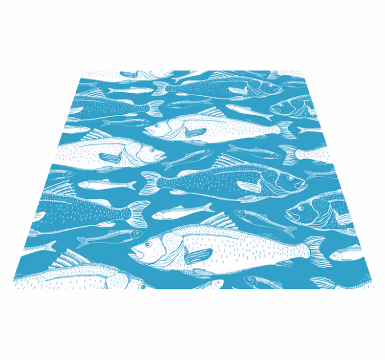 Alfombra vinílica animales diseño de peces acuáticos - TenVinilo