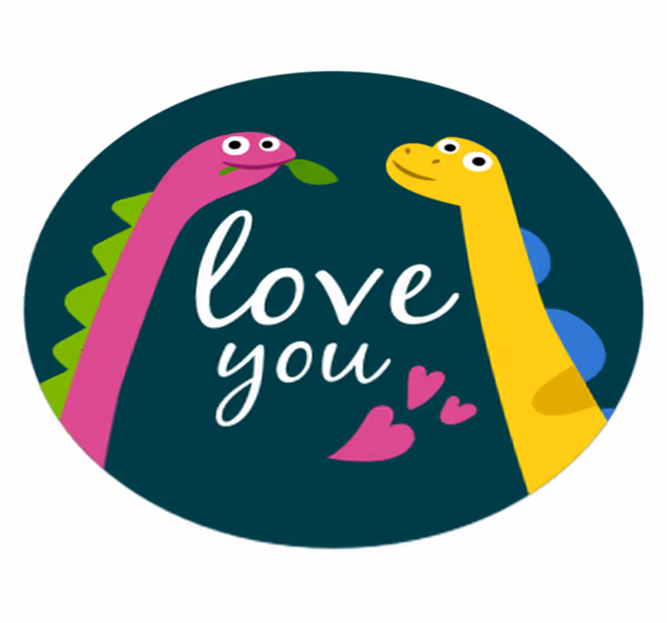 Alfombra vinílica animales amor de dinosaurio lindos - TenVinilo