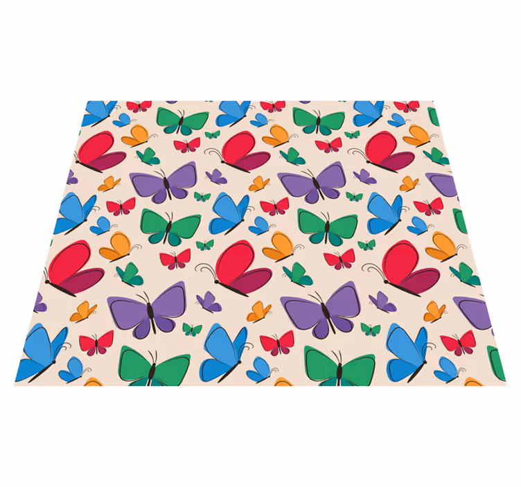 Alfombra vinílica animales elementos de mariposa vivos - TenVinilo