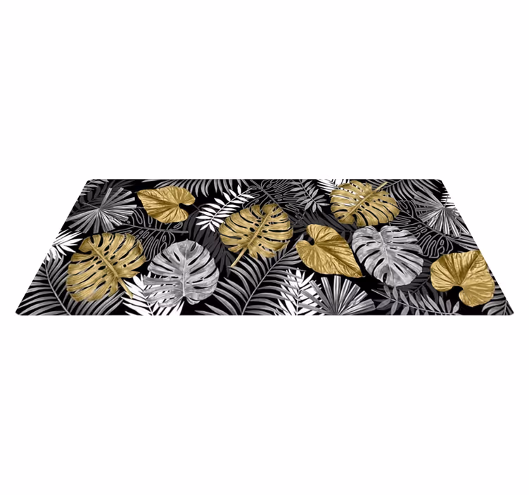 Alfombra vinílica cocina selva dorada lujosa - TenVinilo