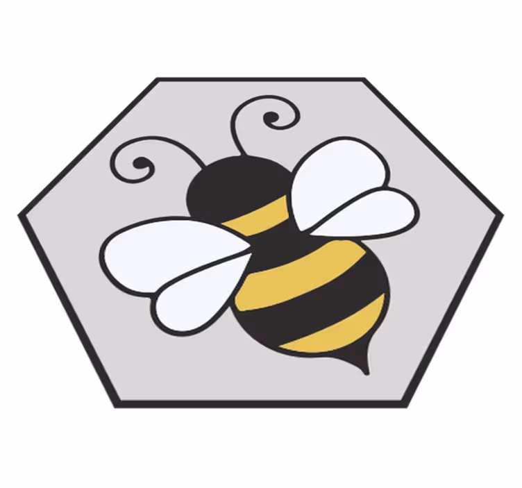 Alfombra vinílica animales diseño hexagonal de abejas - TenVinilo