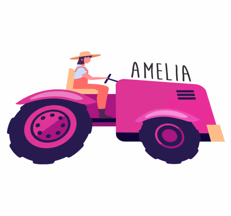 Alfombra vinílica animales aventura personalizada en tractor - TenVinilo