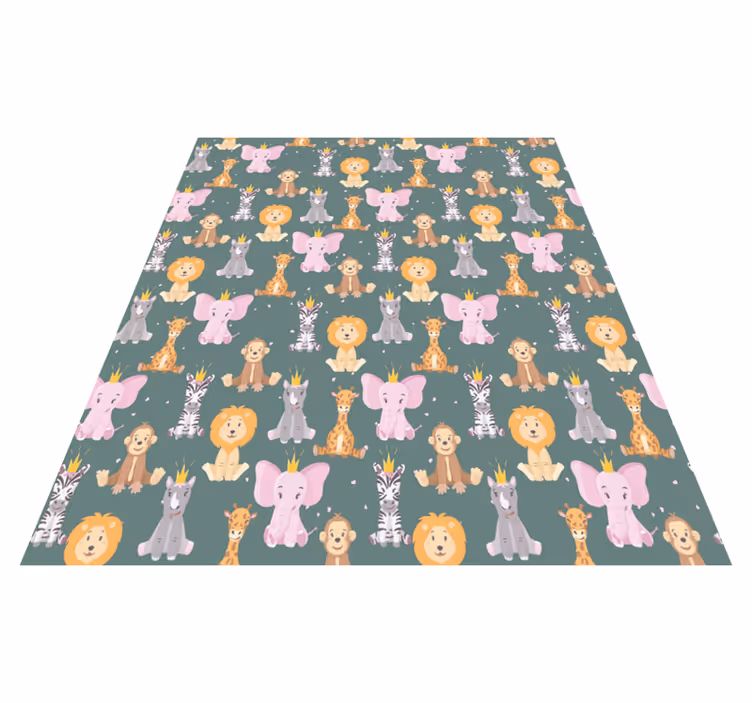 Alfombra vinílica animales rasgos encantadores de animales - TenVinilo