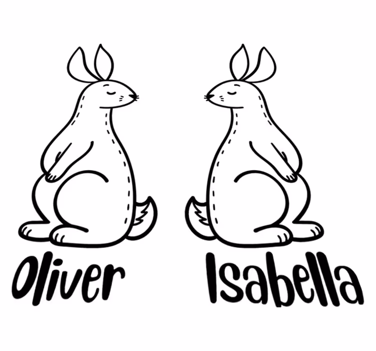 Alfombra vinílica animales con conejitos personalizados - TenVinilo