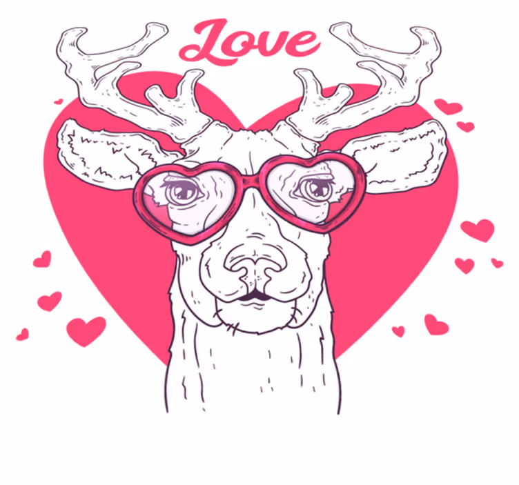 Alfombra vinílica animales amor de ciervo - TenVinilo