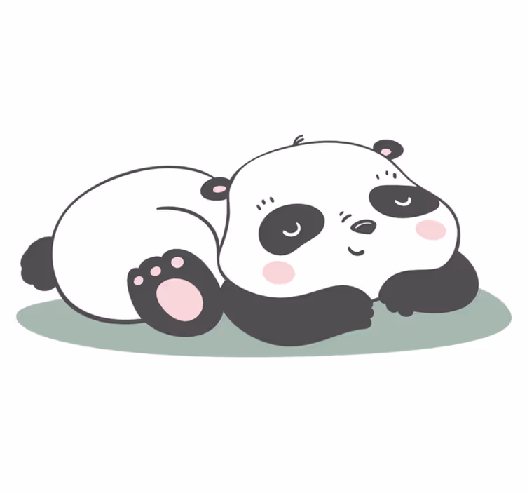 Alfombra vinílica animales ilustración de panda - TenVinilo