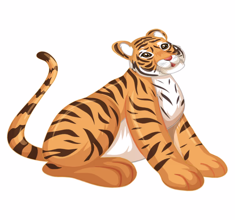 Alfombra vinílica animales cachorro tigre juguetón - TenVinilo