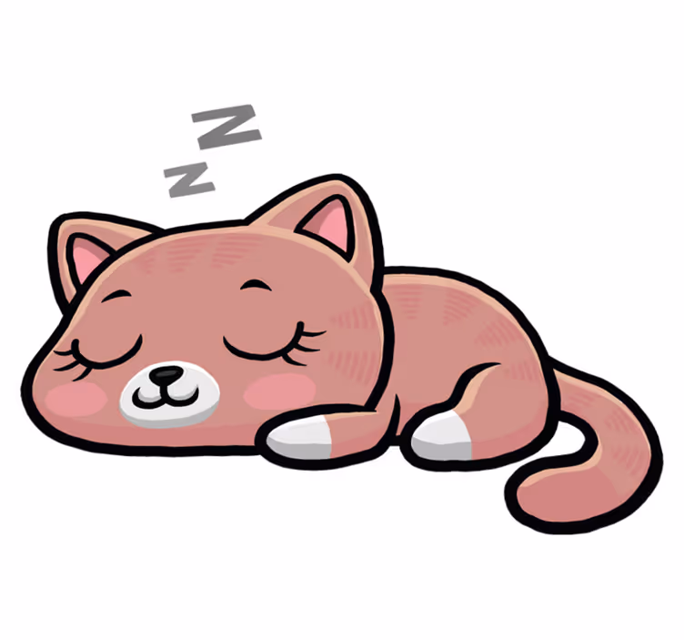Alfombra vinílica animales ilustración gato durmiendo - TenVinilo