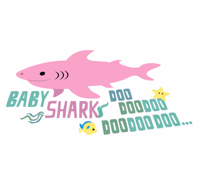 Alfombra vinílica animales baby shark canción infantil - TenVinilo