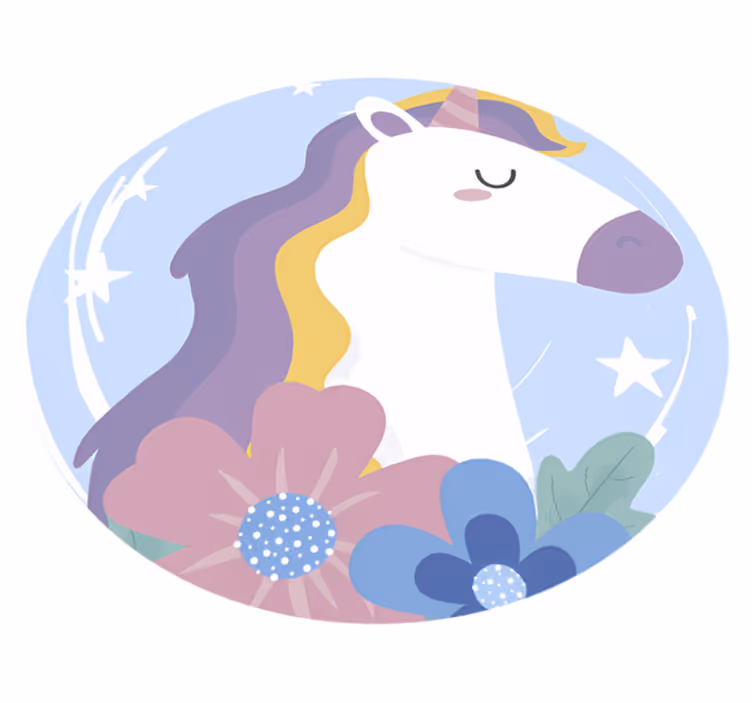 Alfombra vinílica animales unicornio de pelo brillante - TenVinilo