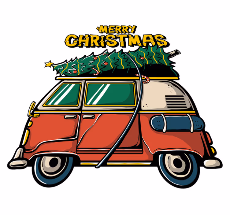 Alfombra vinílica navidad coche de santa - TenVinilo