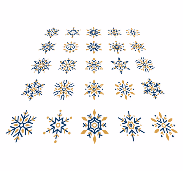 Alfombra vinílica navidad 25 copos de nieve únicos - TenVinilo