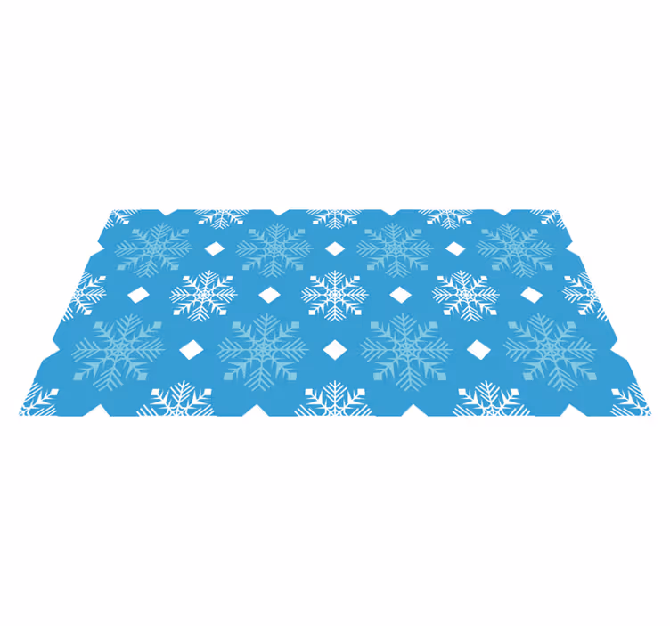 Alfombra vinílica navidad copos de nieve tonos azules - TenVinilo