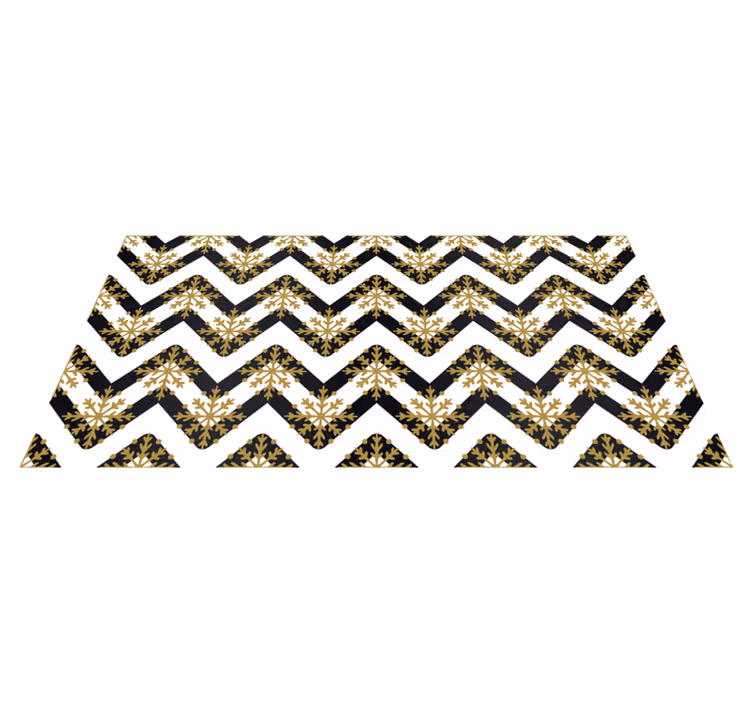 Alfombra vinílica navidad copos dorados en zig zag - TenVinilo