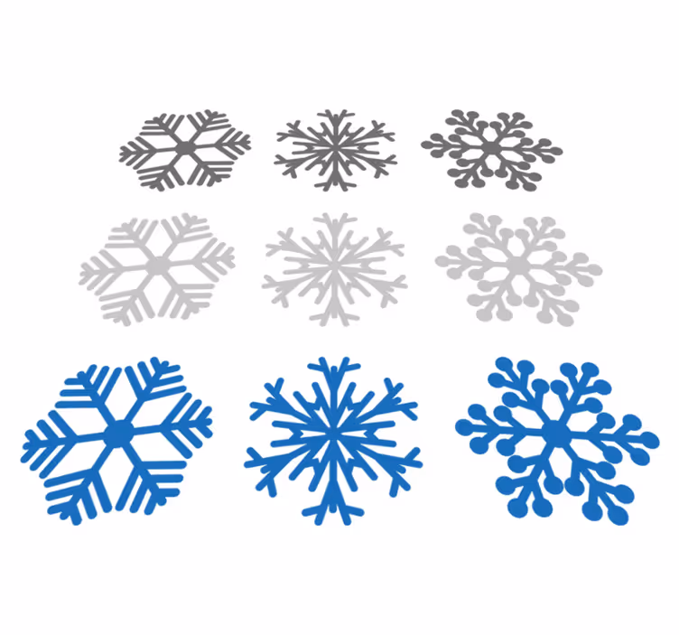 Alfombra vinílica navidad copos de nieve grises y azules - TenVinilo
