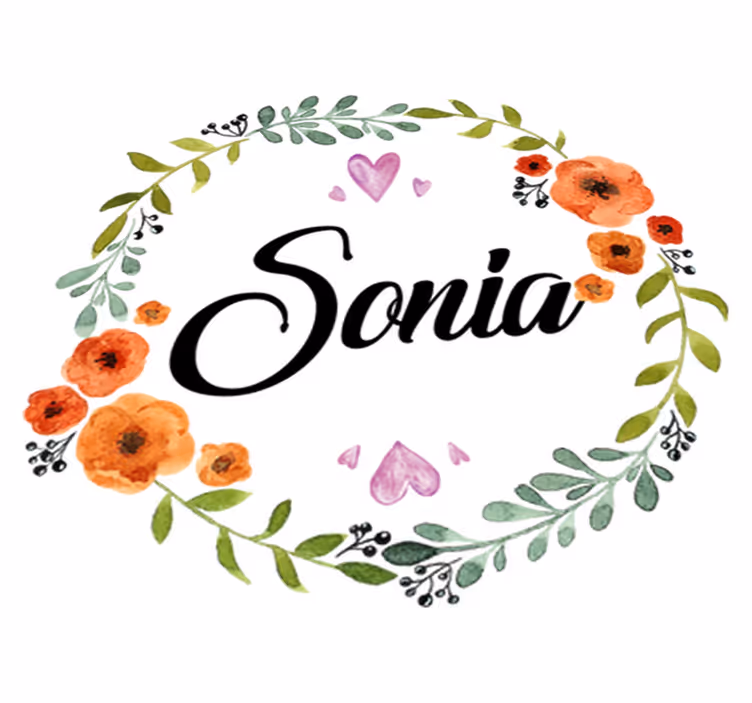 Alfombra vinílica flores corona floral personalizable - TenVinilo