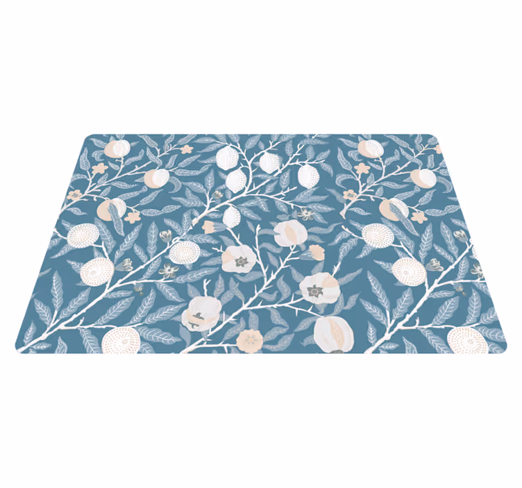 Alfombra vinílica flores diseño vintage elegante - TenVinilo
